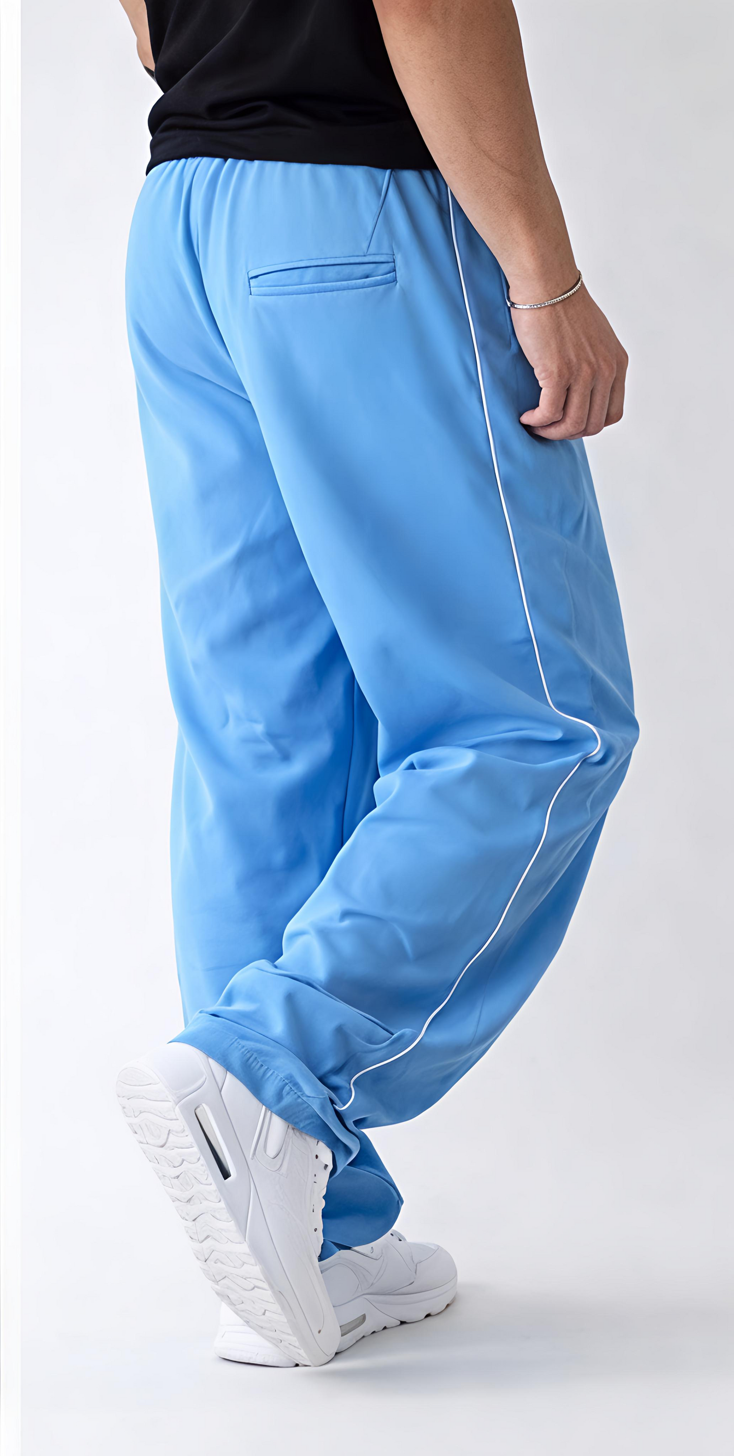 Light Blue Track Joggers – Relaxed Fit