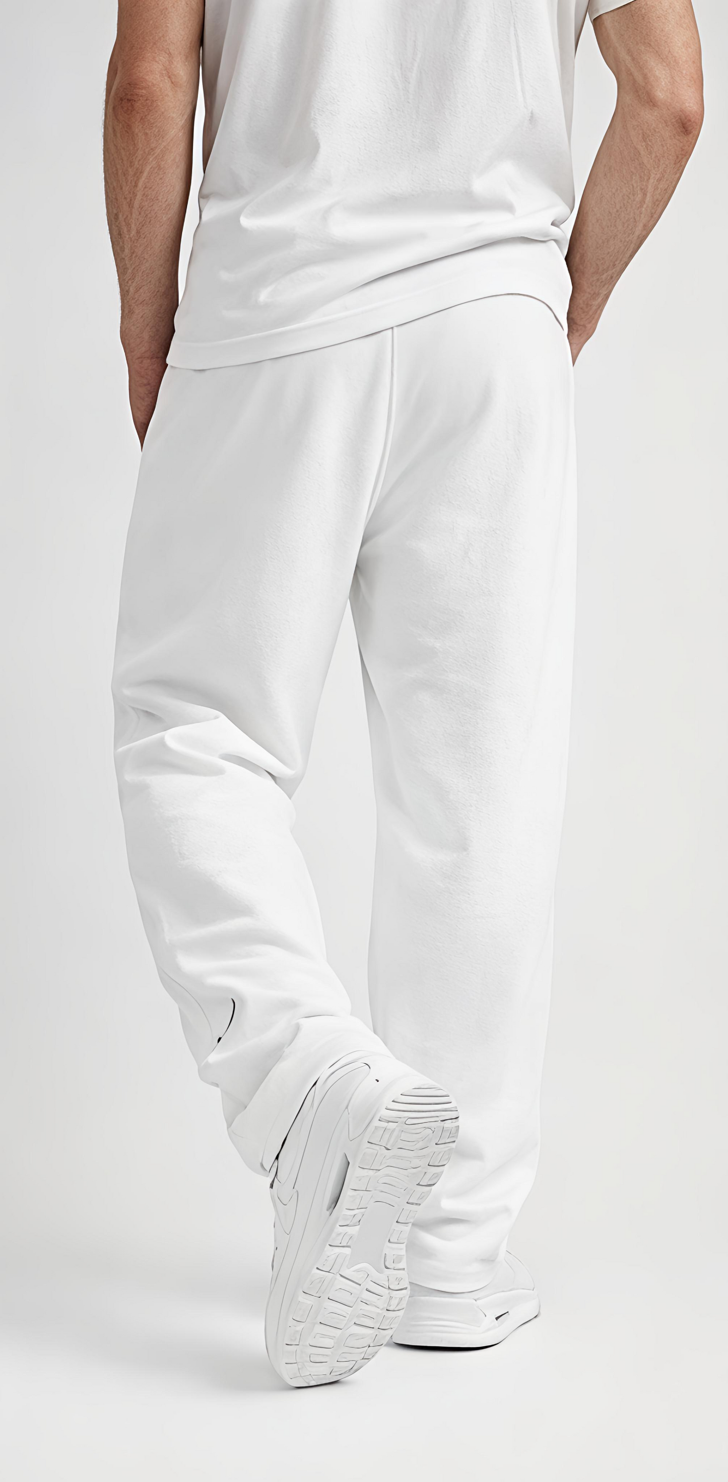 White Fleece Joggers – Relaxed Fit