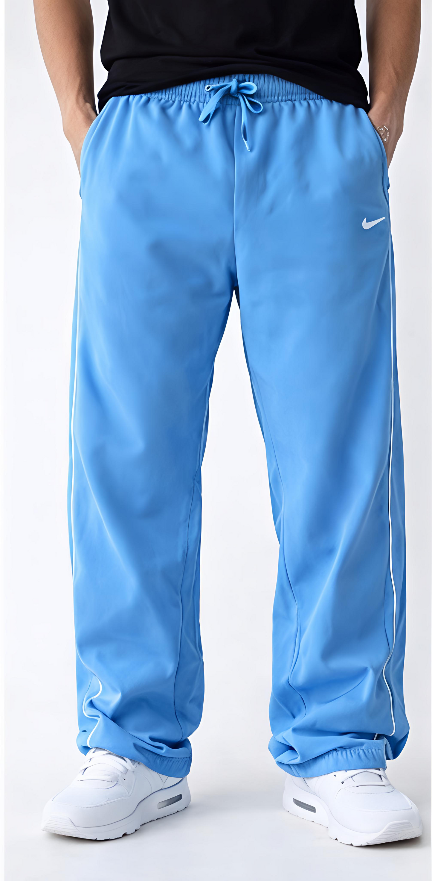 Light Blue Track Joggers – Relaxed Fit