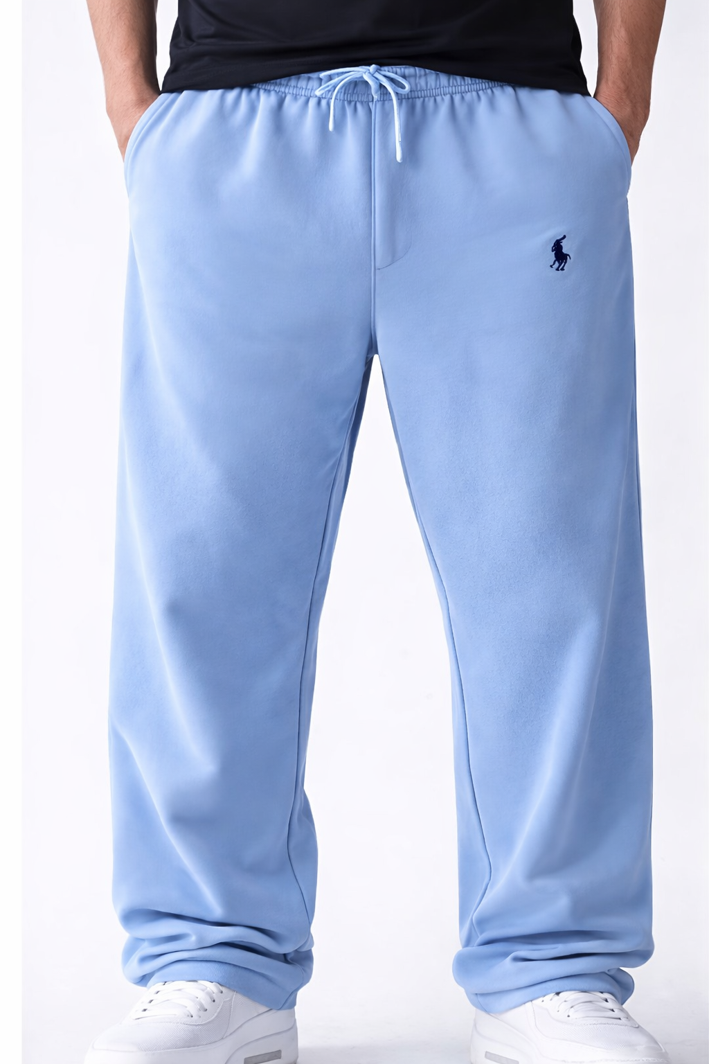 Premium Baggy Fit Track Joggers – Sky Blue Streetwear Pants