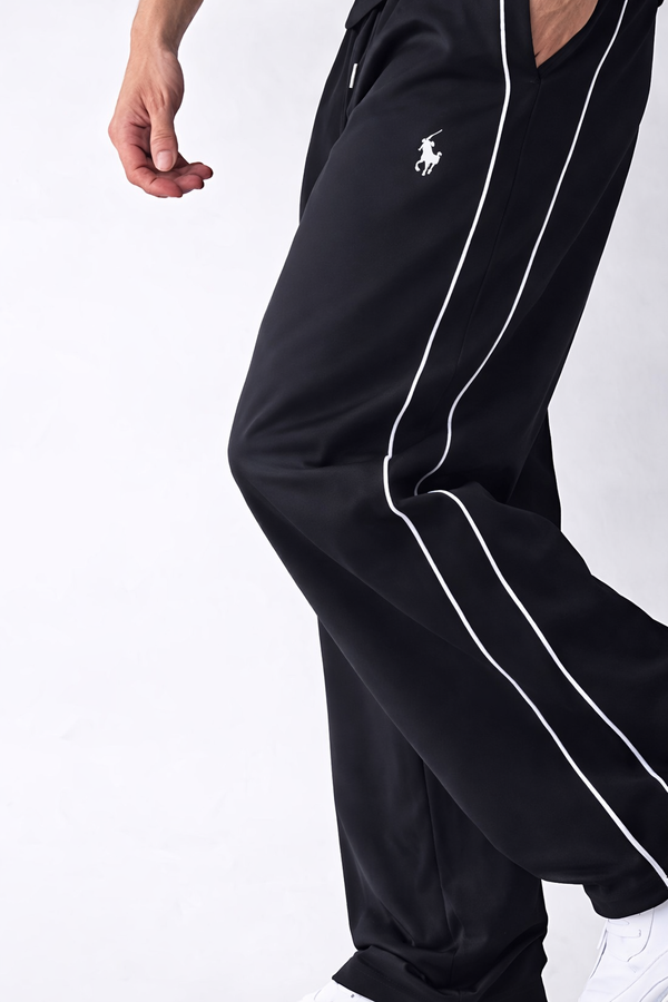 Black  Track Joggers with Side Stripe – Relaxed Fit
