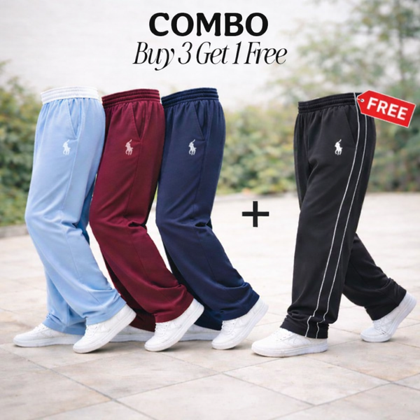 Baggy Joggers – White, Grey, Black & Sky Blue | Buy 3 Get 1 Free Combo
